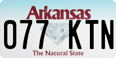 AR license plate 077KTN