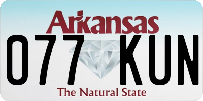 AR license plate 077KUN