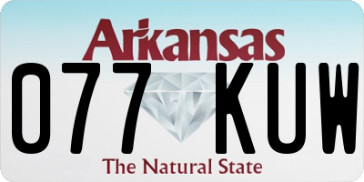 AR license plate 077KUW