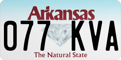 AR license plate 077KVA