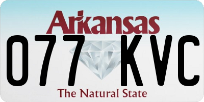 AR license plate 077KVC