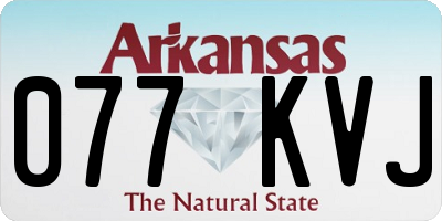 AR license plate 077KVJ