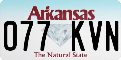 AR license plate 077KVN