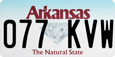 AR license plate 077KVW