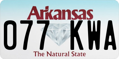 AR license plate 077KWA