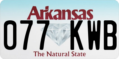 AR license plate 077KWB