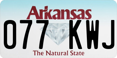 AR license plate 077KWJ