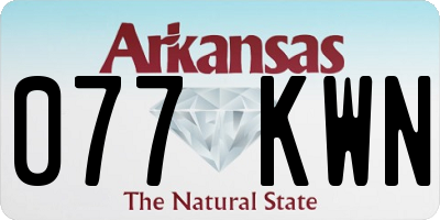 AR license plate 077KWN