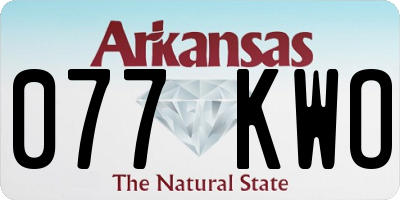 AR license plate 077KWO