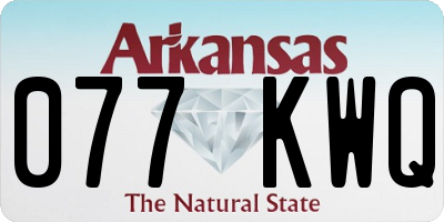 AR license plate 077KWQ