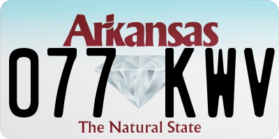 AR license plate 077KWV