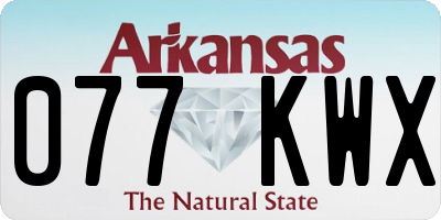 AR license plate 077KWX