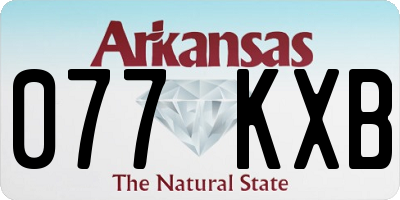 AR license plate 077KXB