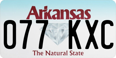 AR license plate 077KXC