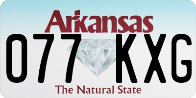 AR license plate 077KXG