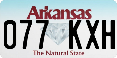 AR license plate 077KXH