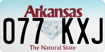 AR license plate 077KXJ