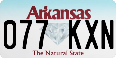 AR license plate 077KXN