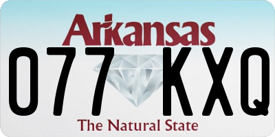 AR license plate 077KXQ