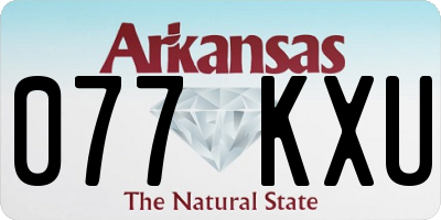 AR license plate 077KXU