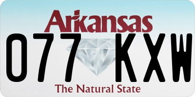 AR license plate 077KXW