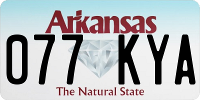 AR license plate 077KYA