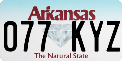 AR license plate 077KYZ