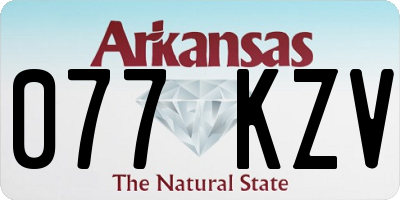 AR license plate 077KZV