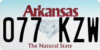 AR license plate 077KZW