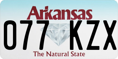 AR license plate 077KZX