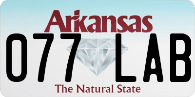 AR license plate 077LAB