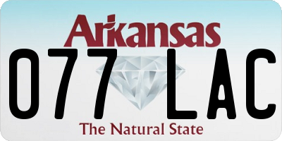 AR license plate 077LAC