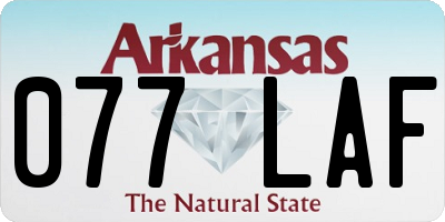 AR license plate 077LAF
