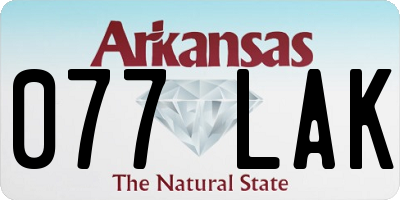 AR license plate 077LAK
