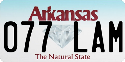 AR license plate 077LAM