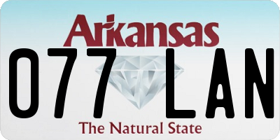 AR license plate 077LAN