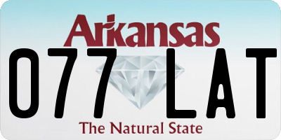 AR license plate 077LAT