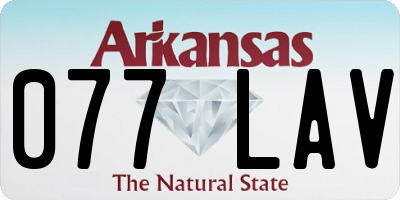 AR license plate 077LAV