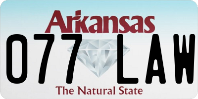 AR license plate 077LAW