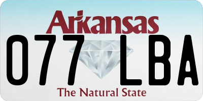 AR license plate 077LBA