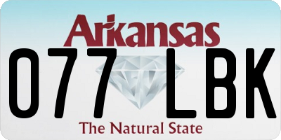 AR license plate 077LBK