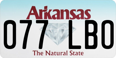 AR license plate 077LBO