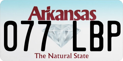 AR license plate 077LBP