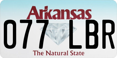 AR license plate 077LBR