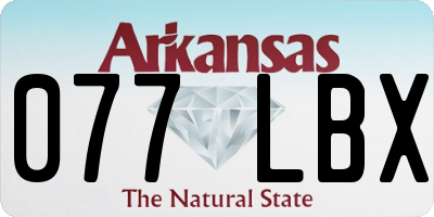 AR license plate 077LBX