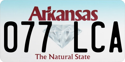 AR license plate 077LCA