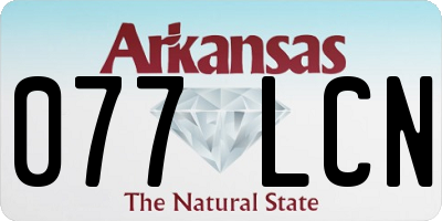 AR license plate 077LCN