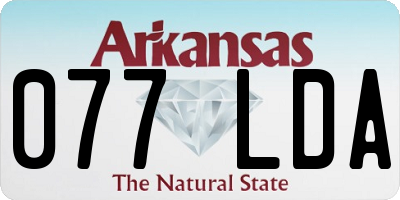 AR license plate 077LDA