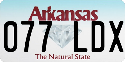 AR license plate 077LDX