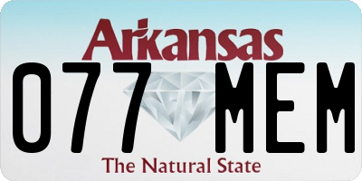 AR license plate 077MEM